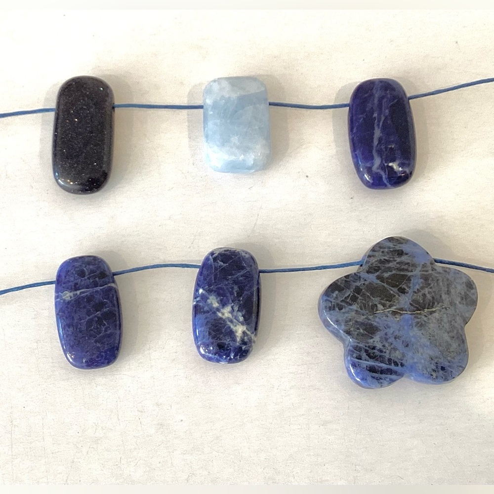 6 Semi Precious Stone Pendants